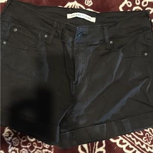 Black Denim cuffed shorts